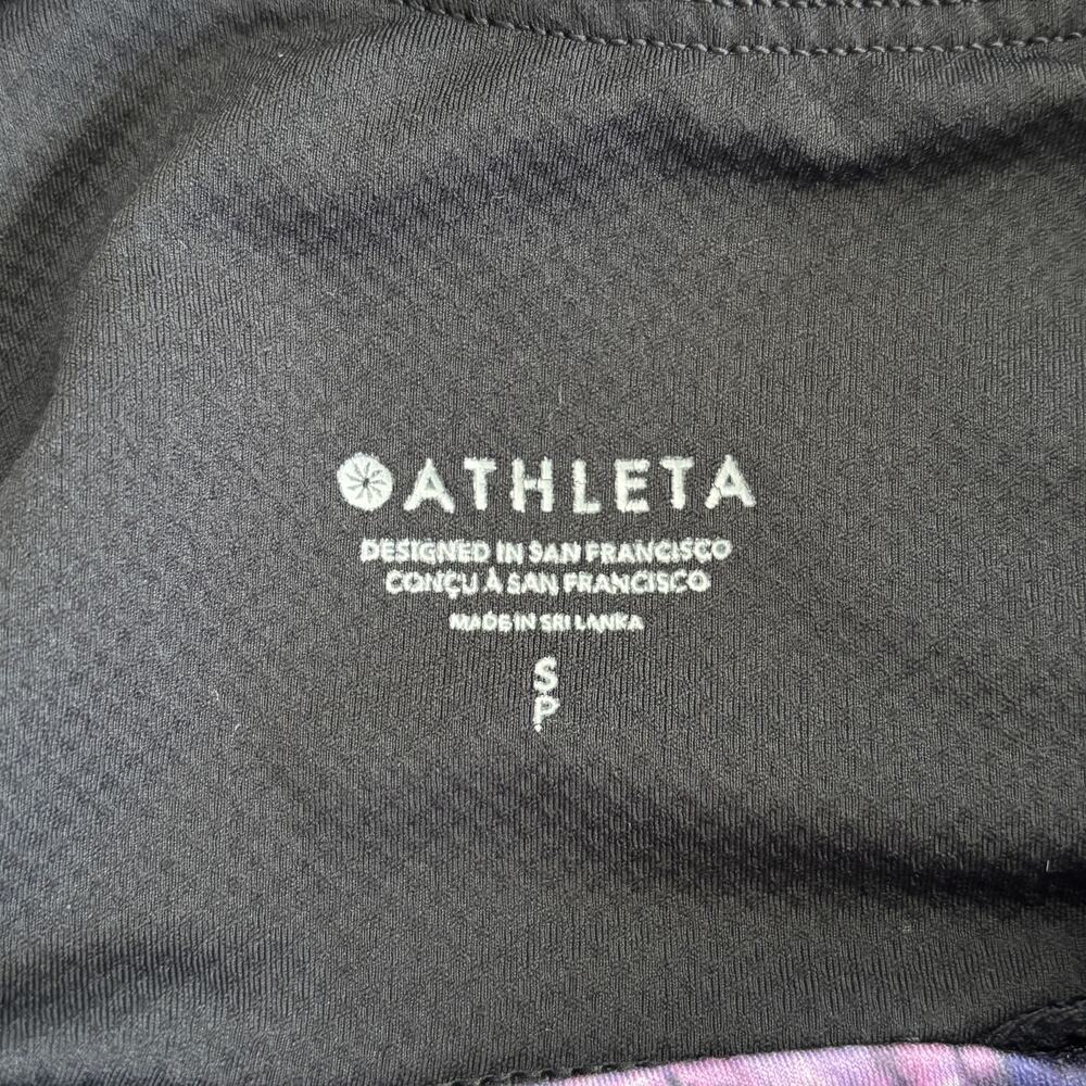 Athleta Exhale Printed Sports Bra B-C Cup Purple Violet Floral - Size: Small - Picture 3 of 3